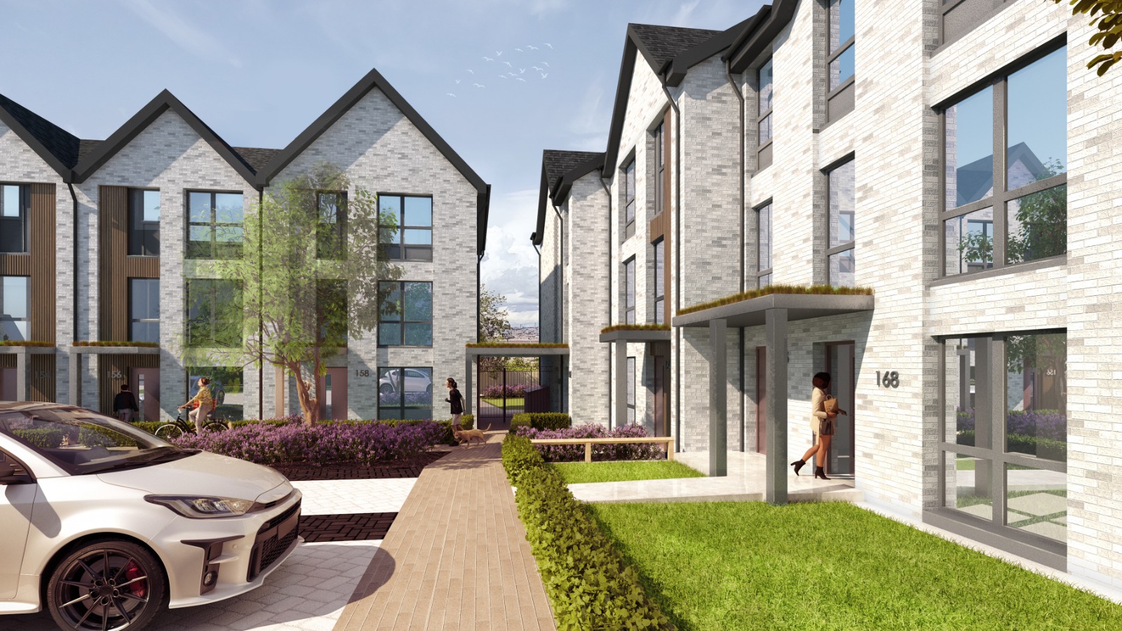 Courtyard view of the Scotland development