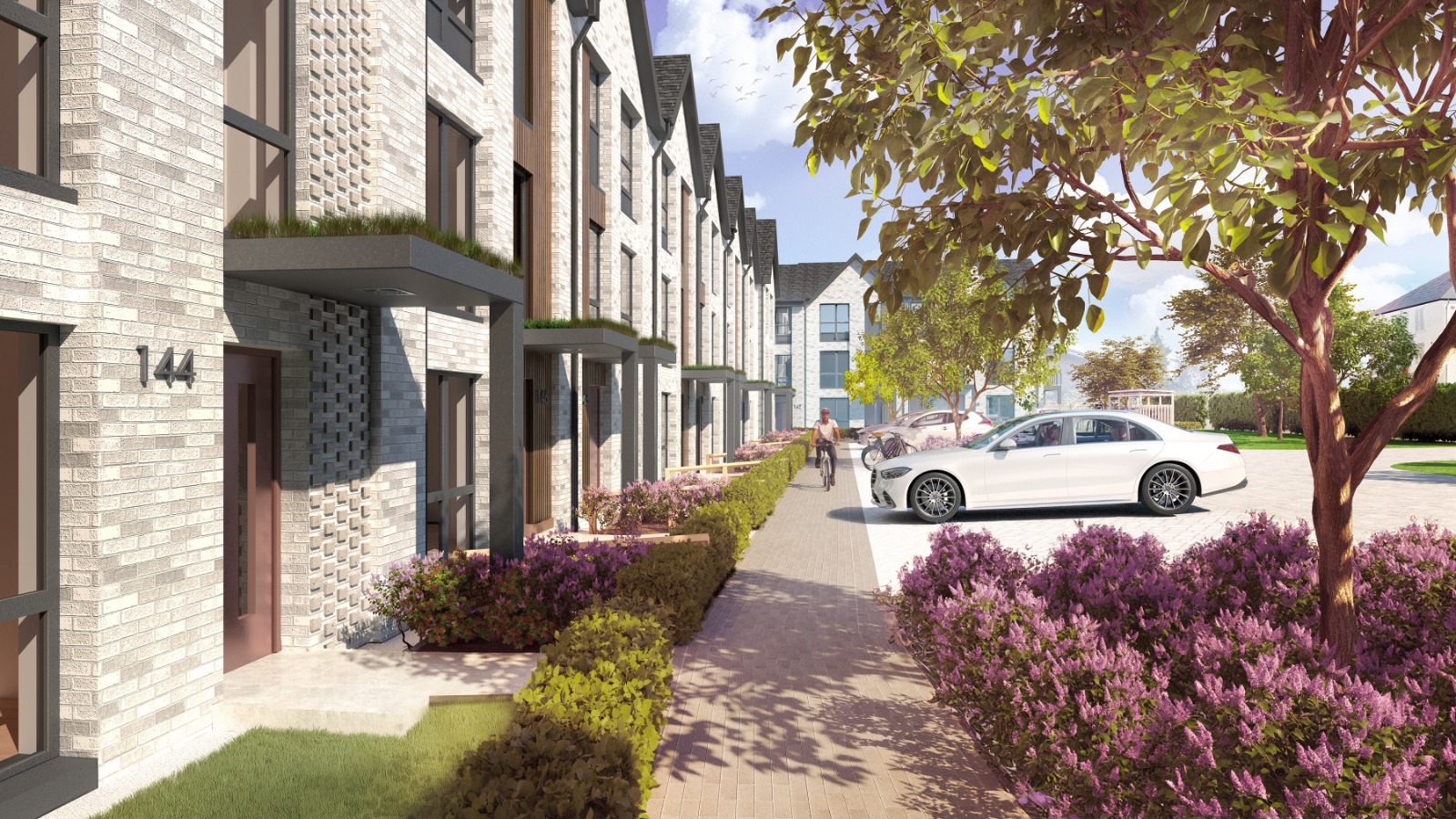 Street view of the Scotland new-build homes